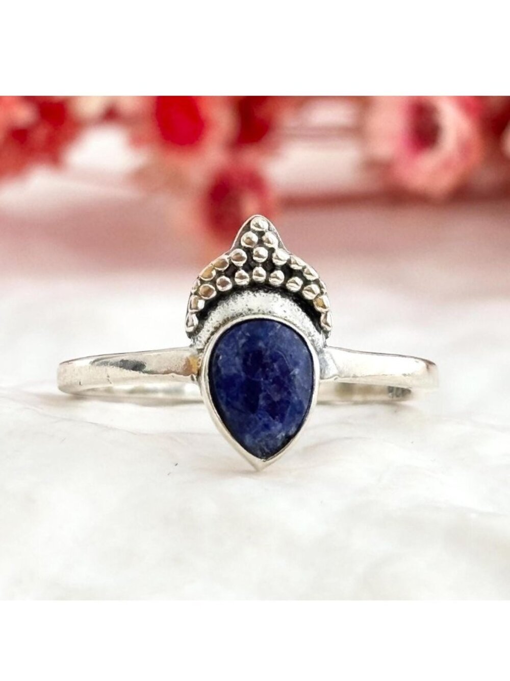 Taxco, Mexico Made Lapis Lazuli Sterling Silver 925 Vintage Ring - sz 7.75